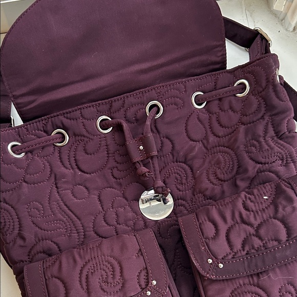 Vera Bradley Burgundy Quilted Backpack - Picture 6 of 8